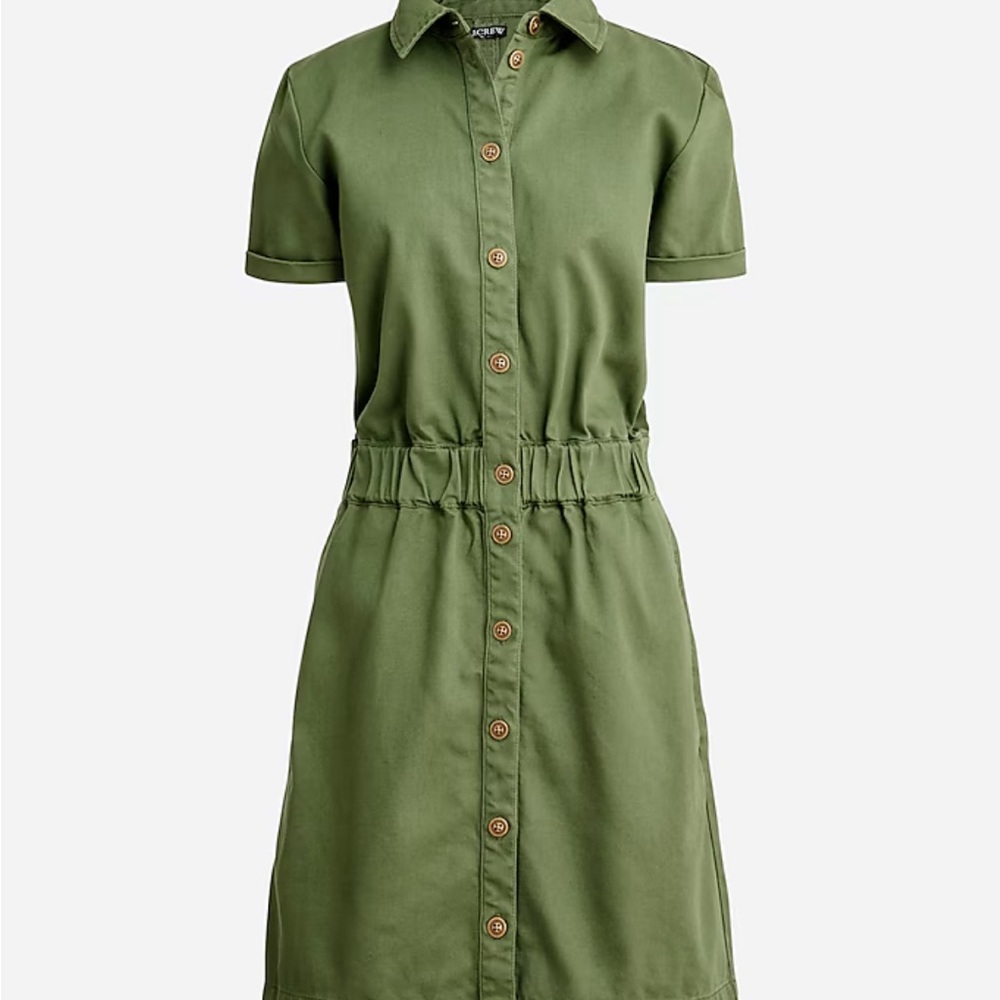 J. Crew Olive Green Shirt Dress